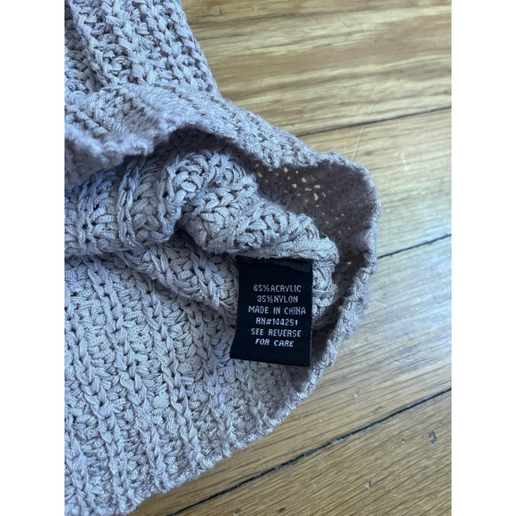 Moon & Madison Large Crochet Knit Tank Top Sleeveless Light Tan Cream Boho - Picture 8 of 8